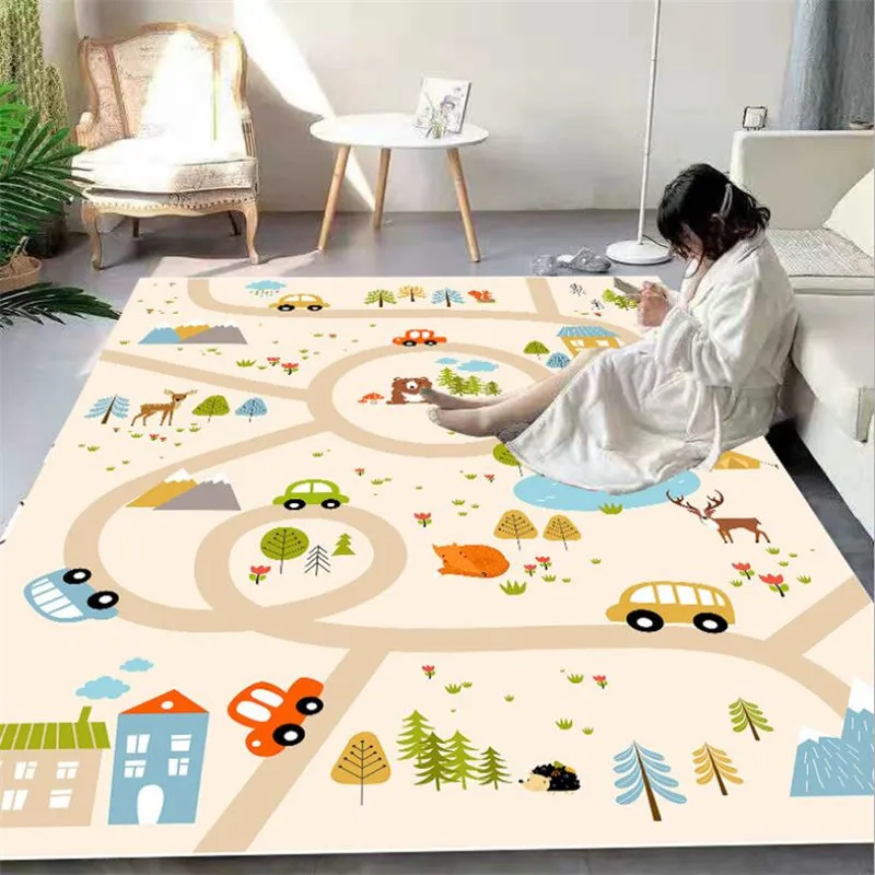 City Streets Carpet 3D Printed Carpet Square Anti-Skid Area Floor Mat Rug Non-slip Mat Dining Room Living Soft Carpet 05