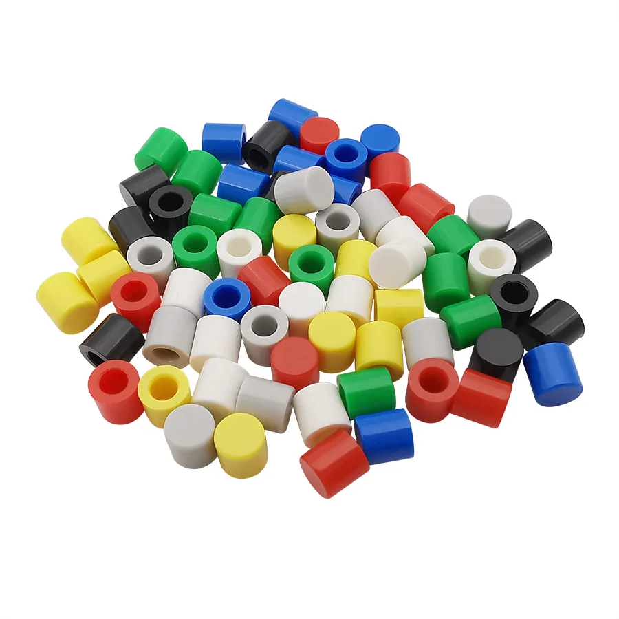 70Pcs 6*6mm Micro Tactile Push Button Switches A56 Plastic Switch Cap Hat Red Black Blue Grey Yellow Green White