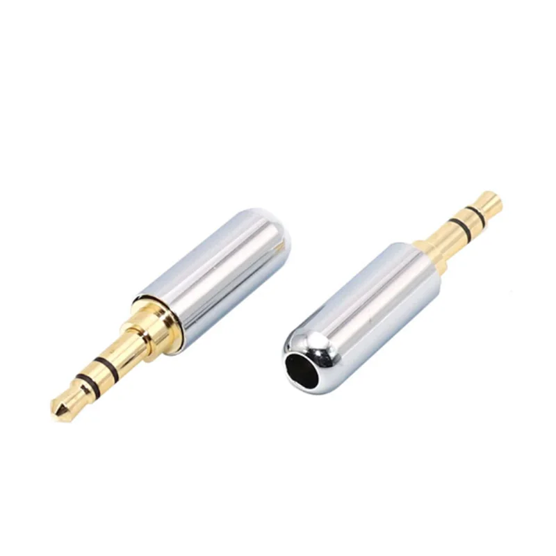 3.5mm earphone plug Stereo headphone pin 4mm tail hole 2pcs