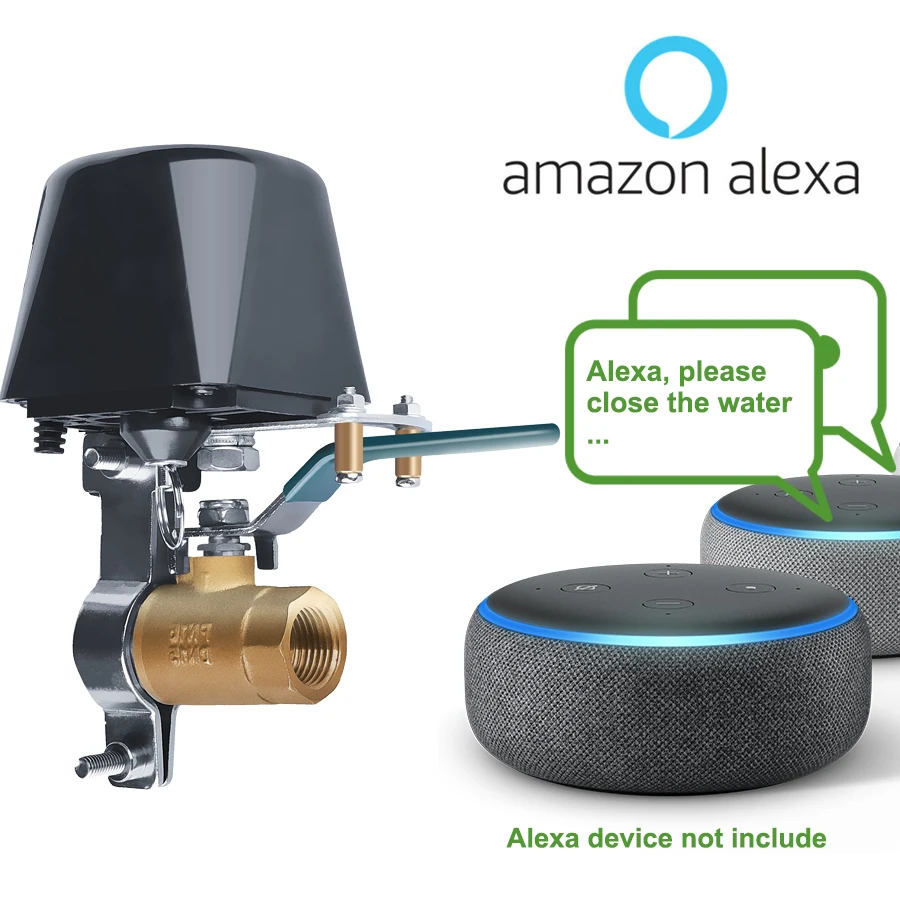 Top Tuyasmart Wifi Water Valve Chroń swój dom Sterowanie jednym przyciskiem Kompatybilne urządzenie Tuyasmart Smart Life Alexa Goole Home