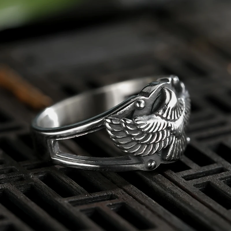 Stainless Steel Men Animal Rings Flying Eagle Punk Rock Personality for Male Boyfriend Jewelry Creativity Gift Anel Wholesale