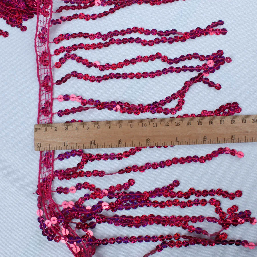 6 Meters/lot Holographic Sequins Tassel Fringe Decorative Curtain Lace Trims Tassels DIY Clothing Accessories Patchwork