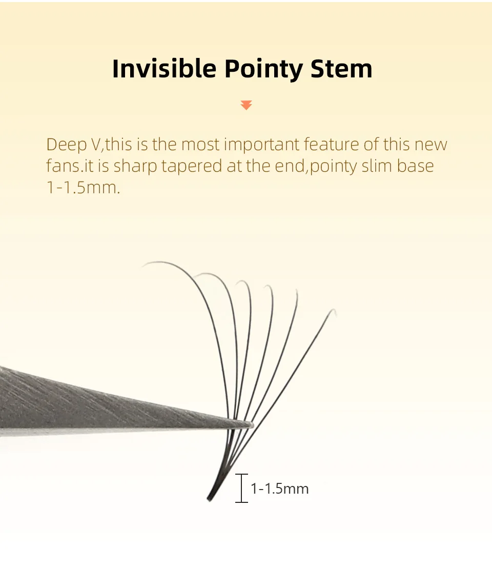 AGUUD Lashes Premade Narrow Fans 3D/5D/6D/8D/10D/12D Thin Stem Pointy Base Russian Volume Fan Eyelash Extensions Faux Mink