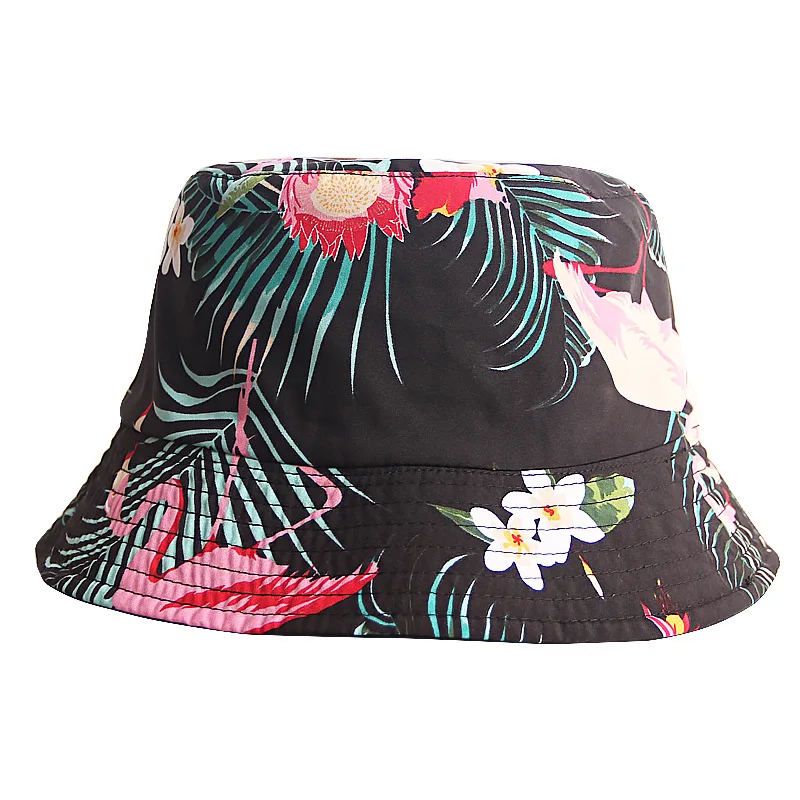 Panama Bucket Hat Men Women Summer Bucket Cap Floral Flamingo Hat Bob Hat Hip Hop Gorros Fishing Fisherman Hat