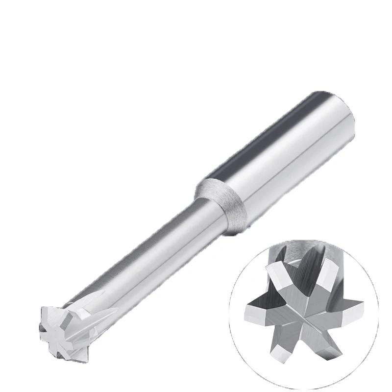 DILUAR Pemotong Chamfering Atas dan Bawah Baja Tungsten HRC55 Pabrik Akhir Talang Karbida Negatif Positif untuk Baja atau Aluminium