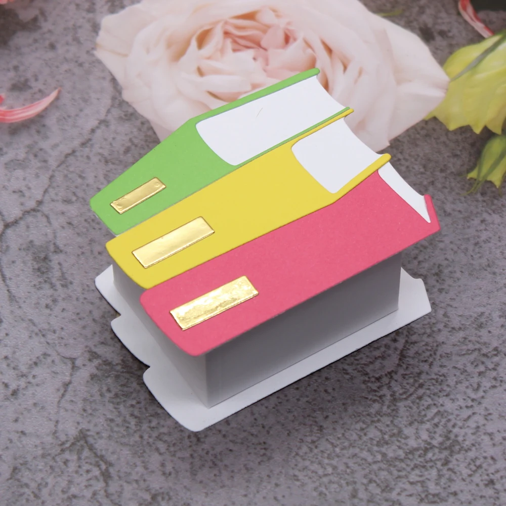 KSCRAFT Stacked Books Metal Cutting Dies Stencils for DIY Scrapbooking Decorative Embossing DIY Paper Cards