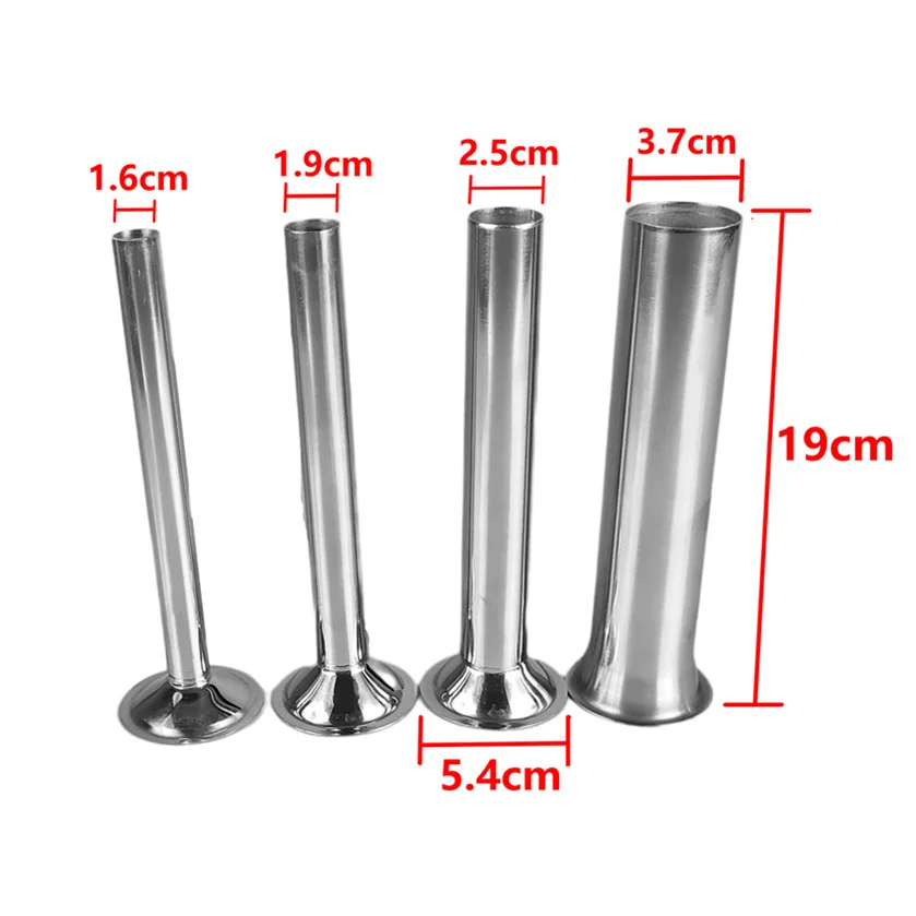 Food-Grade Stainless Steel Sausage Maker Funnels Nozzles Spare Parts Of Manual And Electric Sausage Stuffer 4Pcs