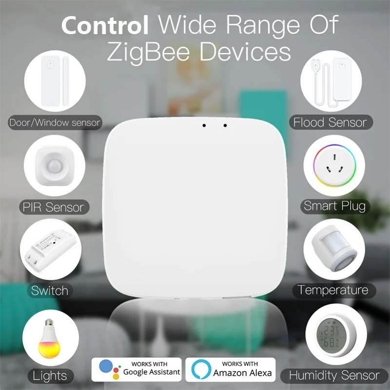 Smart Home Tuya Zigbee Gateway Hue Bridge Smart Life APP Wireless Remote Controller Works with Alexa Google Home Voice Assistant