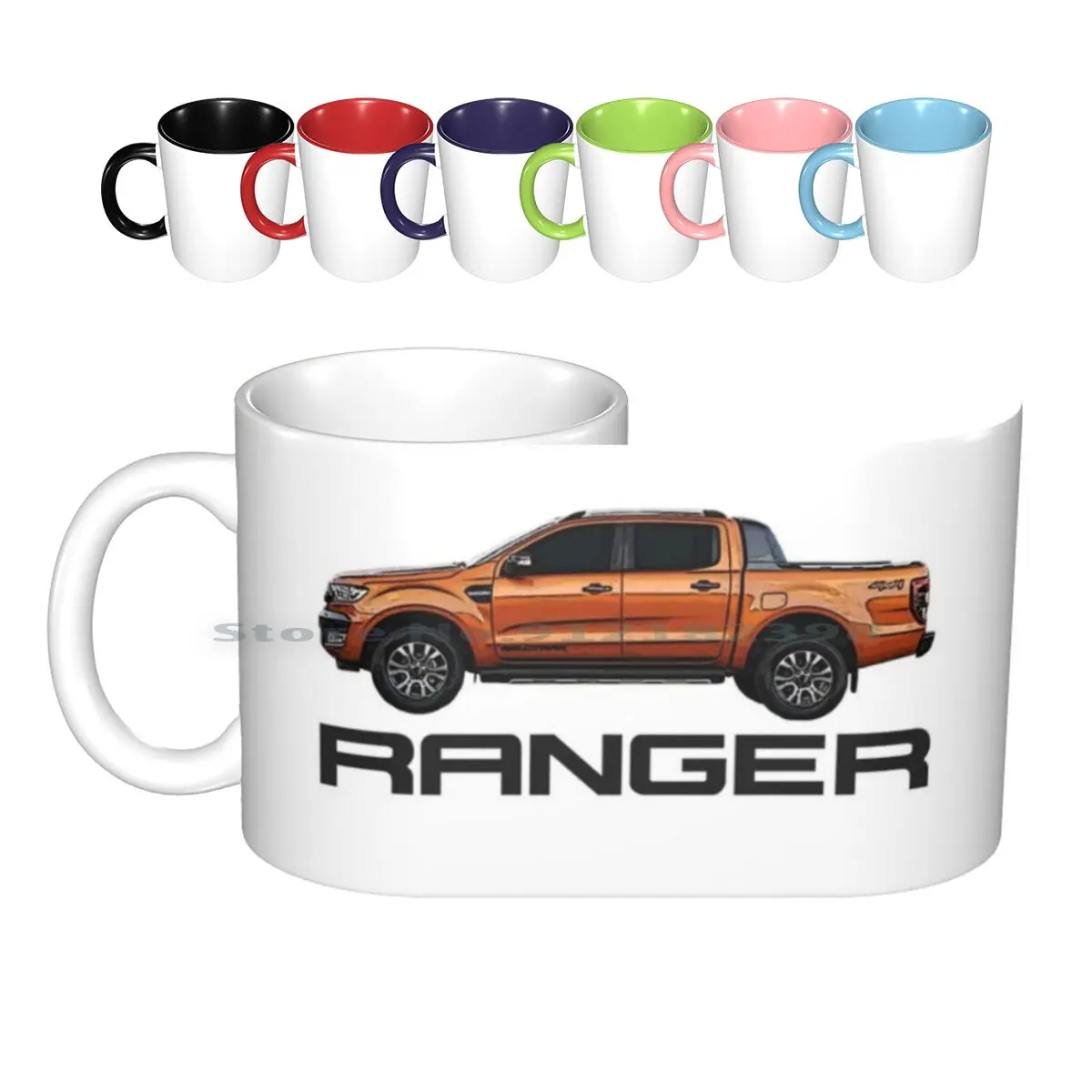 Ranger And Logo Ceramic Mugs Coffee Cups Milk Tea Mug Ranger Ute Truck 4wd 4x4 Wildtrak Raptor F150 F250 Creative Trending