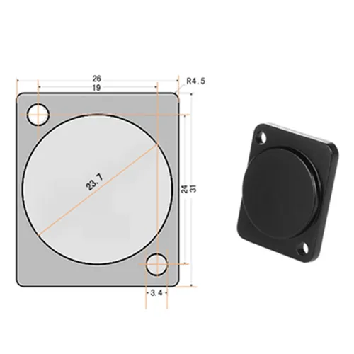 Imagen 2 del producto Módulo tipo D de enchufe de módulo en blanco, panel multimedia 26x31, marco de puente, enchufe de tierra, deflector, material metálico