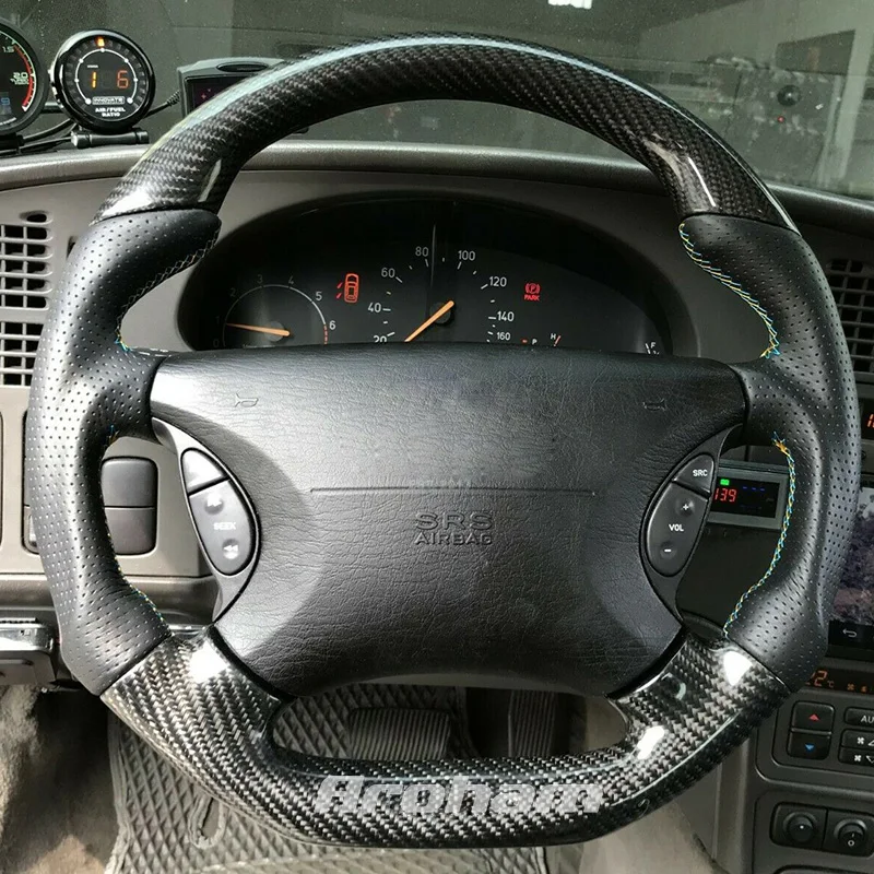 Saab 9-3 2001用カーボンファイバーステアリングホイール,高品質