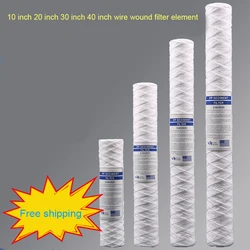 1pcs/1lot 10 inch 20 inch 30 inch 40 inch 1Micron /5Micron PPF Sediment wire wound filter element PP Cotton