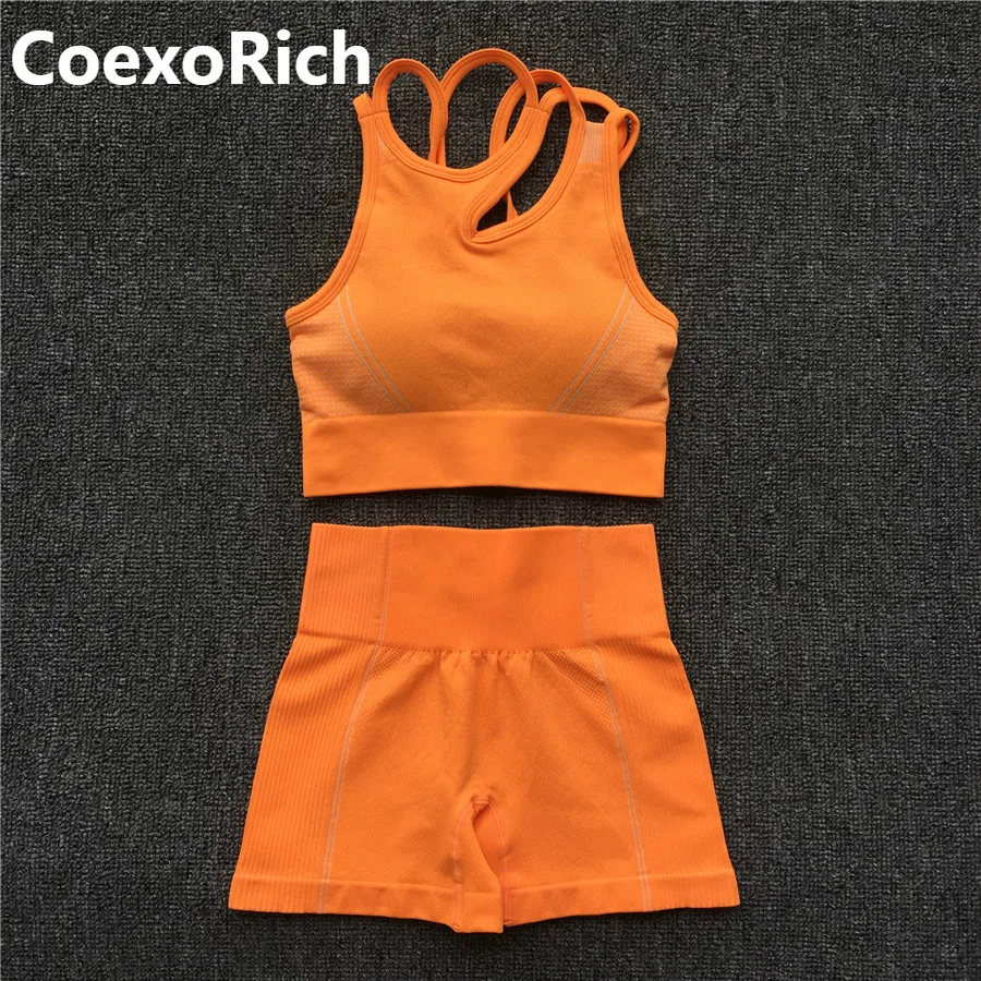 Ensemble de sport pour femmes, soutien-gorge et short de Yoga, vêtements de Fitness, tenue de maison, haut court, taille haute, survêtement, été