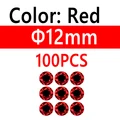 100 piezas de 12 mm rojo