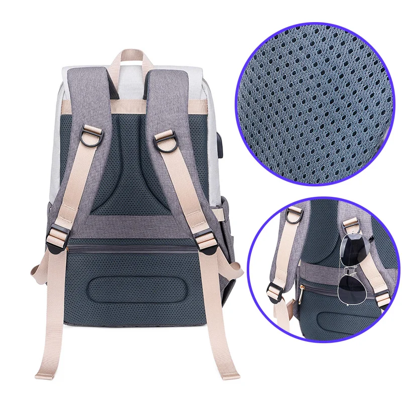 Imagem -04 - Mochila de Maternidade de Interface Usb Fralda de Enfermagem Bolsa de Grande Capacidade Mochila de Bagagem de Viagem para Homens e Mulheres Mãe e Bebê Nova