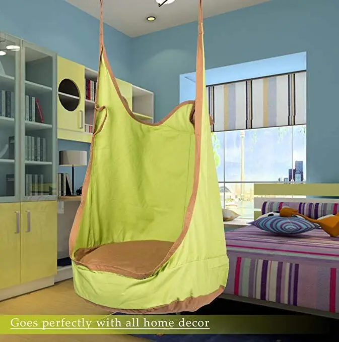 Outdoor Casual Adult Kids Pod Swing Seat Hammock Chair Kids Pod Swing Seat Child Hammock Chair Children Comfortable Indoor Roof