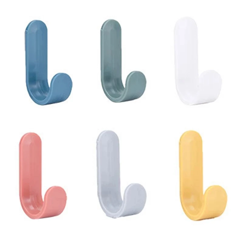 

Nail-Free Strong Sticky Hook for Kitchen, Bathroom, Living Room, Storage Holder, Wall Mount, J-shaped, Seamless