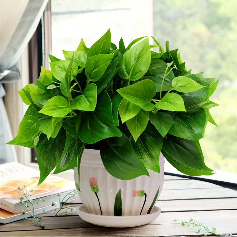 

Modern Ceramic Vase Simulation Green Plant Flower Home Livingroom Desktop Furnishing Crafts Dining Table Figurines Decoration