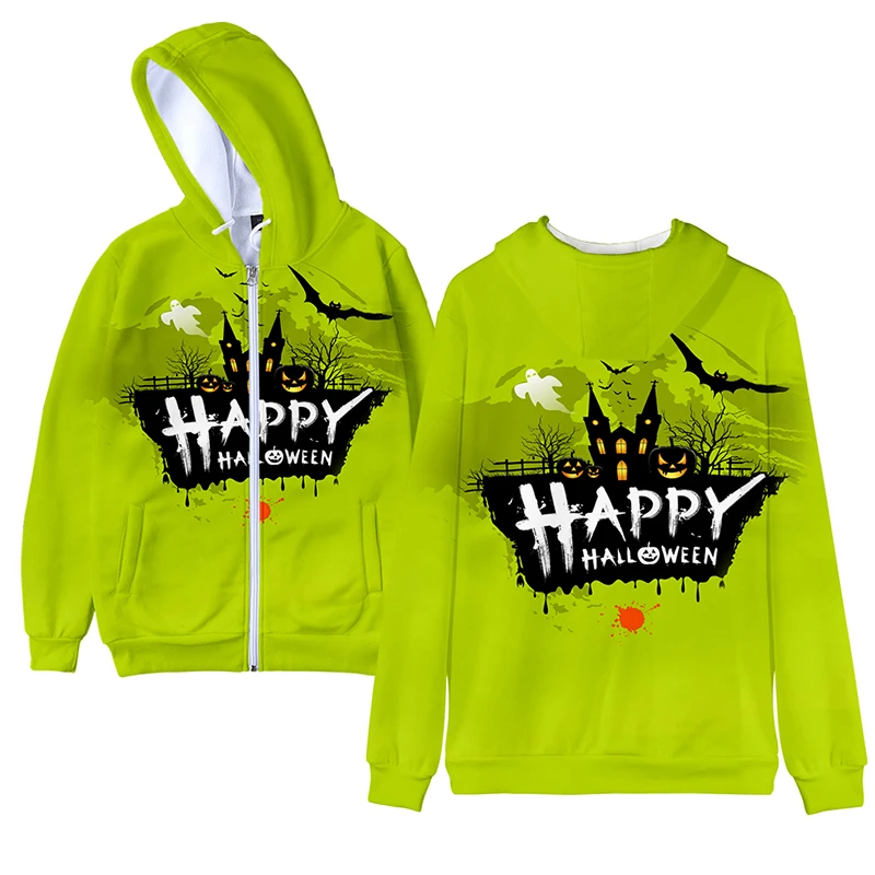 

Happy Halloween Fashion Sport 3d Hoody Print Men Women Zipper Hoodies Jackets Tops Long Sleeve Unisex Cool 3D Hooded Sweatshirts