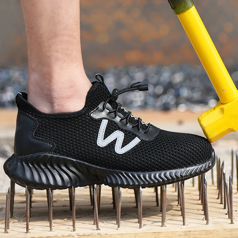 

Indestructible Safety Shoes Men Plastic Steel Toe Work Shoes Puncture-Proof Work Sneakers Man Safety Boots Insulation 6kv Shoes
