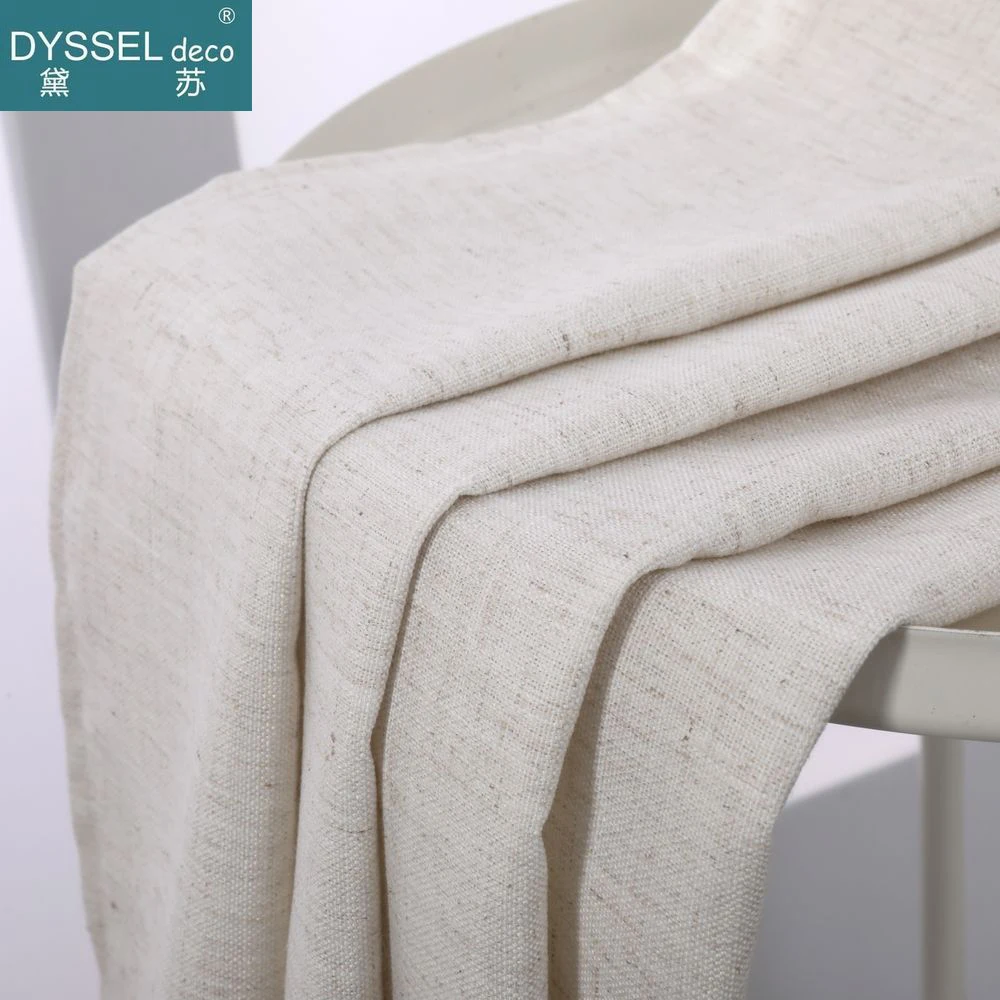 Natural linen solid colour curtains with rod pocket grommet top home decoration UV protection living room bedroom.
