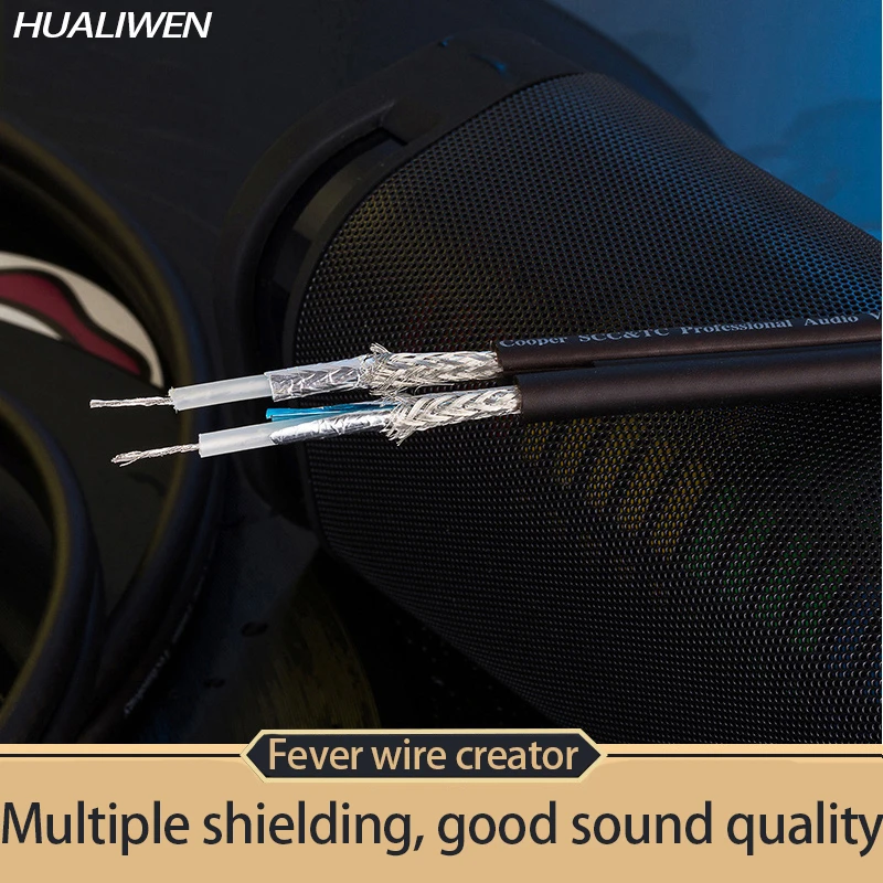 Silver plated double row silver plated copper 112 network shielded cable double row audio cable four RCA lotus line