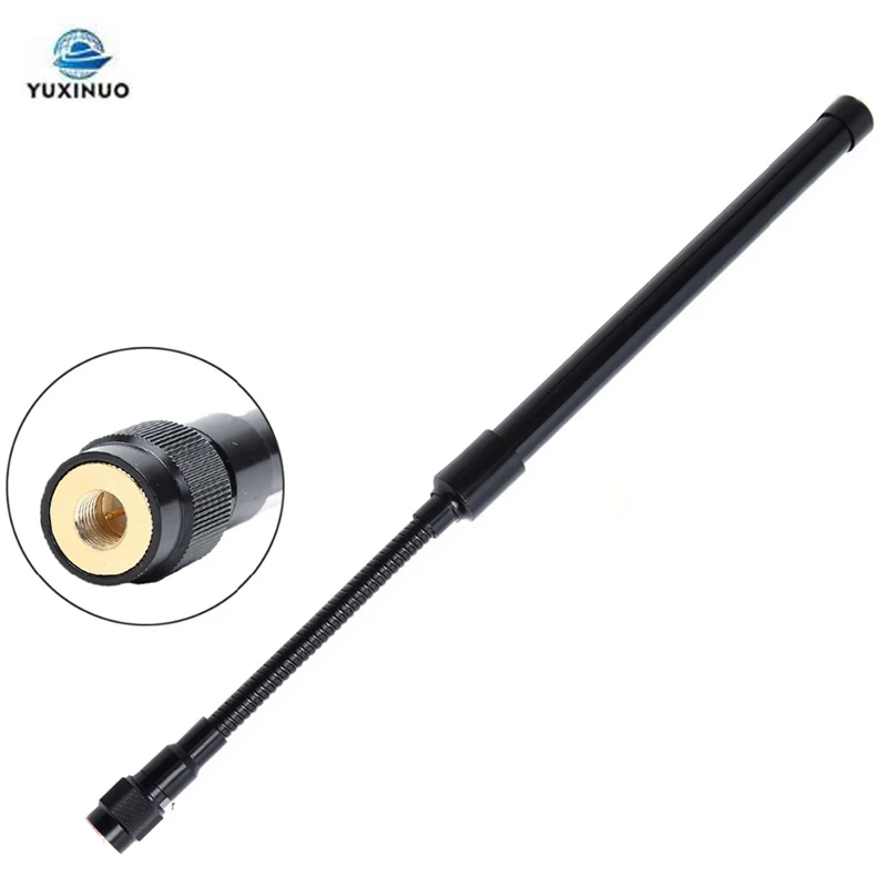 Imagem -02 - Antena Tática Gooseneck Sma-banda Dupla Masculina Vhf Uhf Antena Dobrável para Yaesu Vx3r 5r 7r 230 Wouxun Kg-uv8d Tyt Radio Ar148