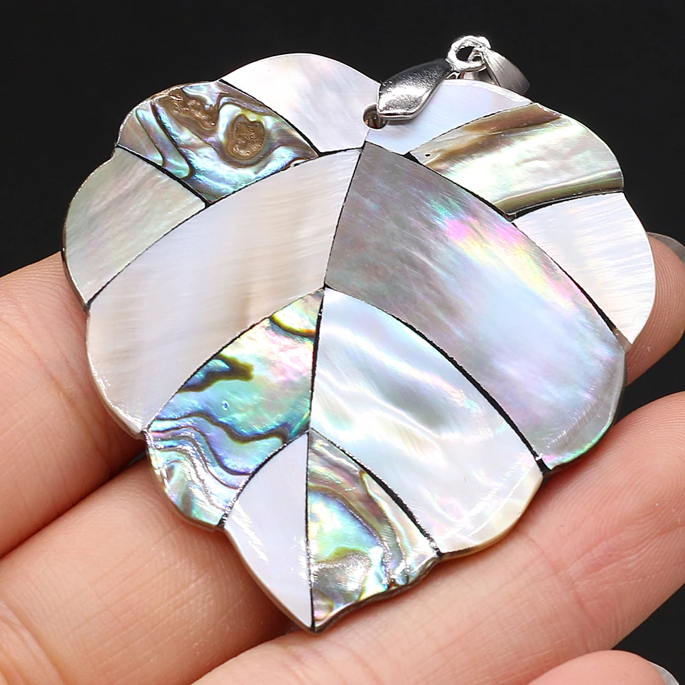 100% Natural Mother-of-pearl Art Pendants Reiki Heal Leaf Shape Shell for Fashion Jewelry Making DIY Necklace Earrings