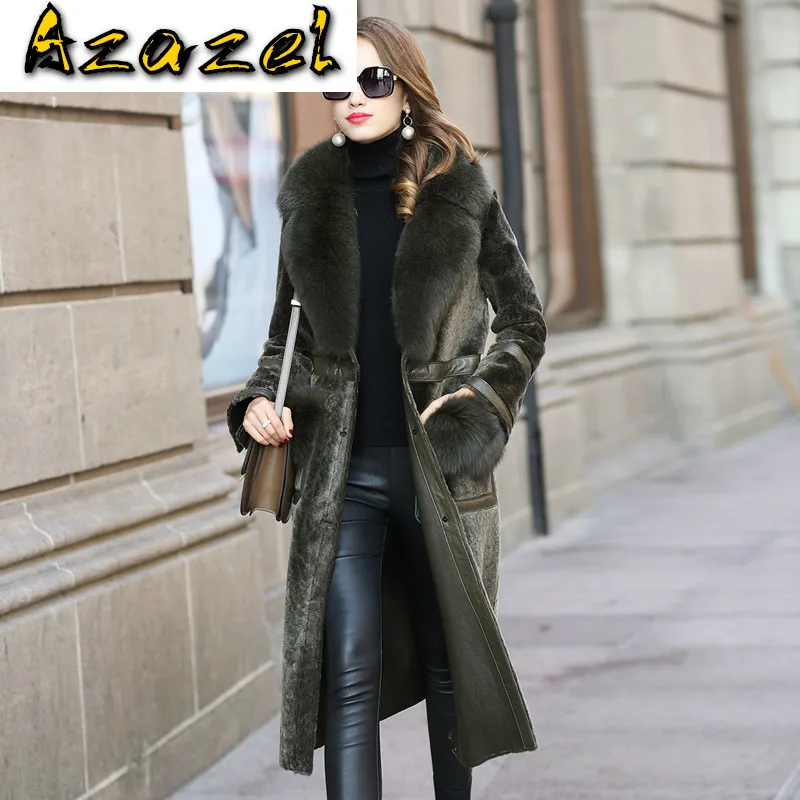 Natural Real Female Fox Fur Collar Wool Jacket Winter Coat Women Clothes 2020 Korean Vintage Double-faced Tops ZT4107