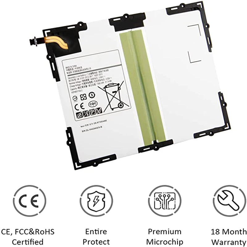 7XINbox 3.8V 7800mAh EB-BT585ABA EB-BT585ABE GH43-04628A Battery Replacement for Samsung Galaxy Tab A 10.1 SM-P580 P585 T580