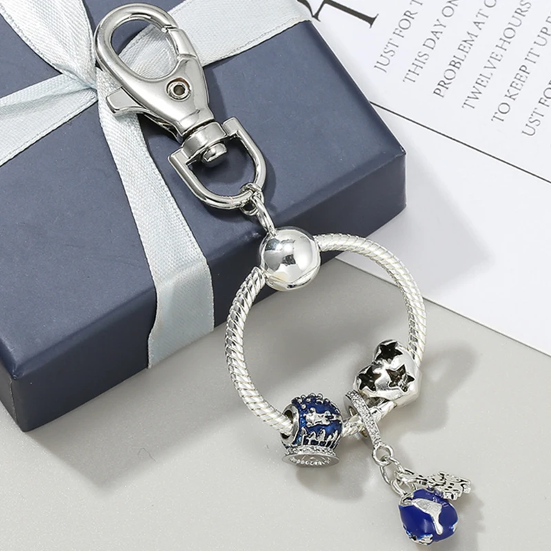 Silver Color Planet Pendant Keychain Key Ring Star Charm Key Chain For Women Girl Men Handmade Jewelry Gift Special Offer