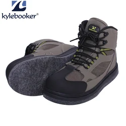 Felt Sole Fishing Wading Boot  Breathable Upstream Shoes Anti-slip River Wading Waders Boots