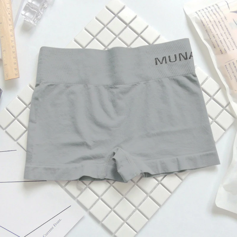 Pantalones cortos de alta elasticidad sin costuras para mujer, mallas de seguridad, estilo bóxer