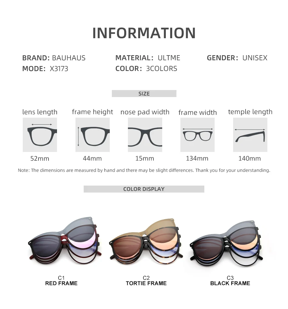 X3173 Polarisierte Magnet Clip Auf Sonnenbrille Frauen Retro Cat Eye Rezept Sonnenbrille Für Frauen UV400 Myopie Optische Brillen – Detail 7