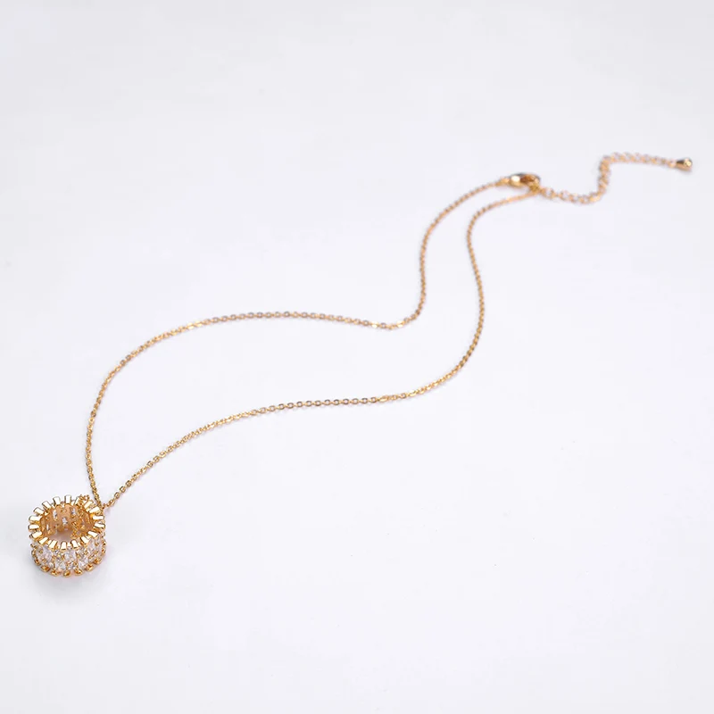 Jewelry Sets HADIYANA Necklace Earring Set For Women Simple Elegant Party Gift Zircon Novel Design CN1013 Haar Sieraden Bruiloft