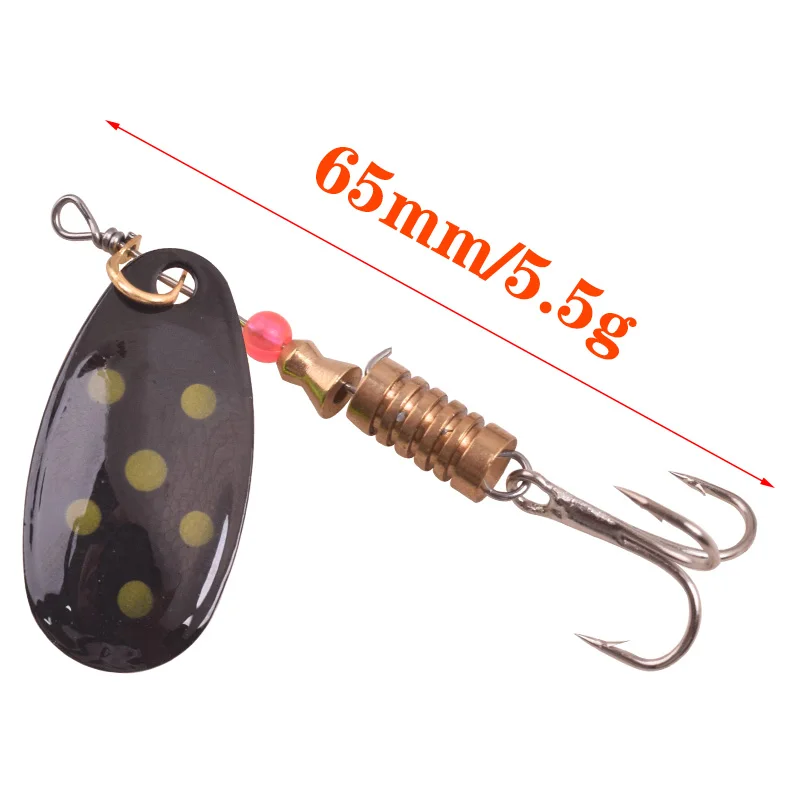 1Pcs Spinner bait 2.5g 3.5g 5.5g Fishing lure Metal Wobblers Spinner Spoon bait With Treble Hooks For Lure Fishing Tackle