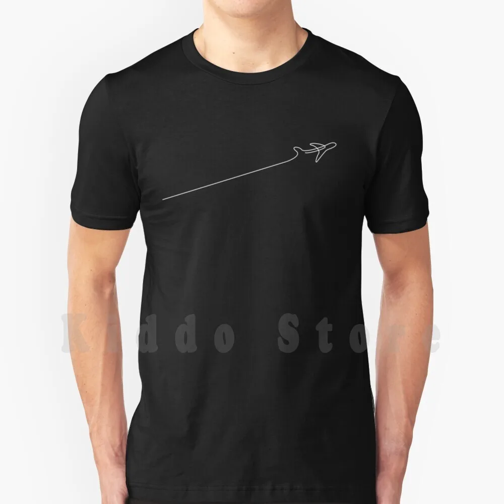 Minimalist Line With Airplane Design T Shirt Men Cotton Cotton S-6xl Aviation Pilot Airplane Plane Flying Flight Fly Avgeek
