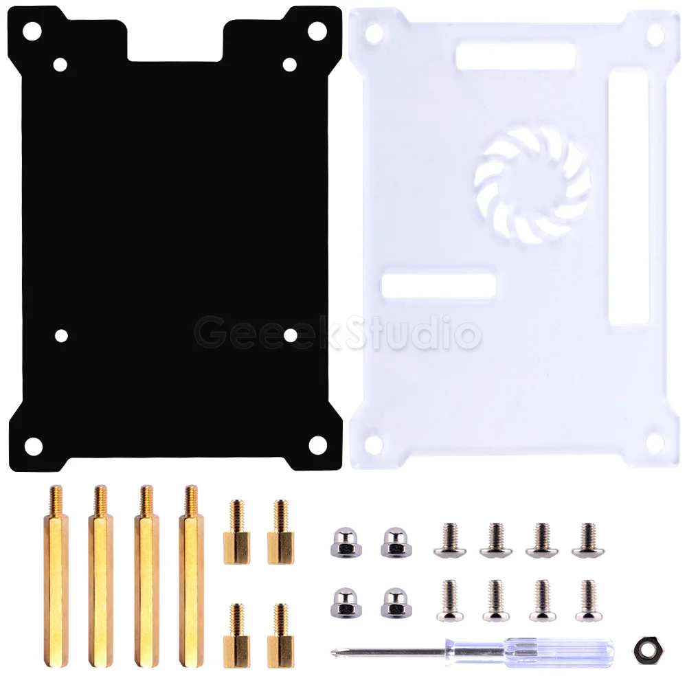 Acrylic Case for PoE Module Raspberry Pi With Coppler Pillar Round Head Screw Nut Screw Driver