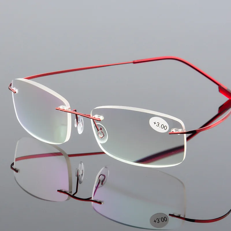 Rimless Memory Titanium Alloy Reading Glasses For Men And Women Ultralight Presbyopia Eyeglasses  DD1614