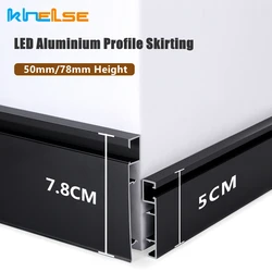 1m Per Piece 50mm 78mm LED Aluminium Profile Baseboard Hard Bar Light Suface Mounted Metal Wall Skirting Channel Linear Lamp