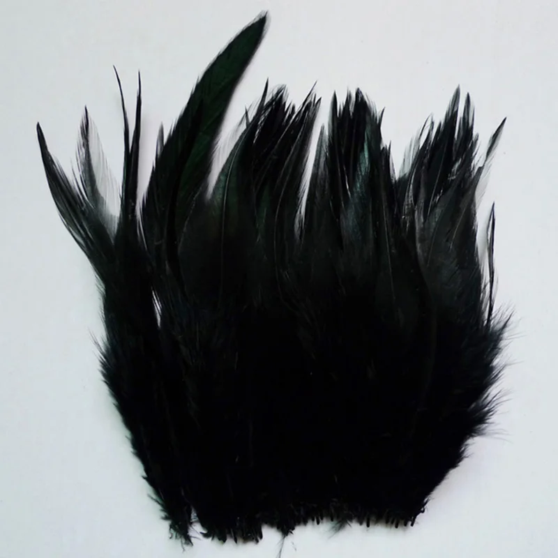 50pcs Black Color 10-15cm Pheasant Chicken Neck Feather For DIY Crafts Rooster Plumas Jewelry Dreamcather Earring Decoration