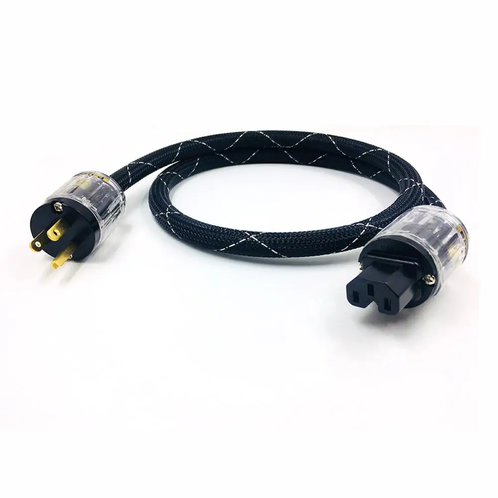 

Colleimage Hifi Furutech Two core silver plated Power Cord with US Plug AC Power line hifi power cable US Plugs US Power cable