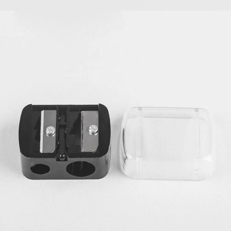 2pcs Simple Double Hole Mini Pencil Sharpener Office Supplies Korean Stationery Student Gift Pencil Sharpener