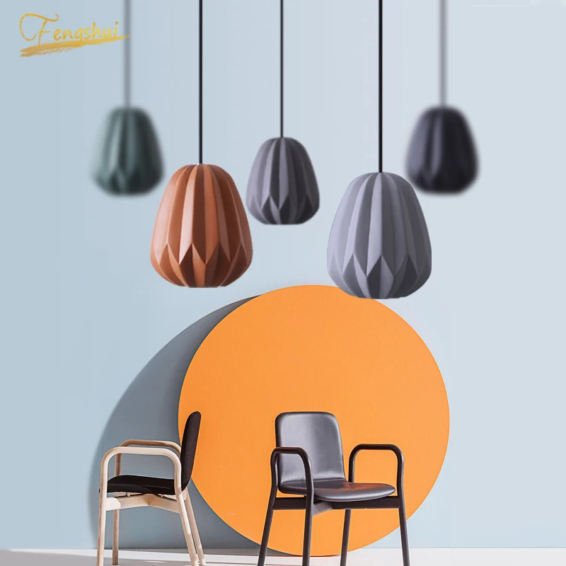 Postmodern LED Diamond Pendant Lamp Lighting Fixture Nordic Light Attic Restaurant Hotel Living Room Lamp Bedroom Deco Luminaria