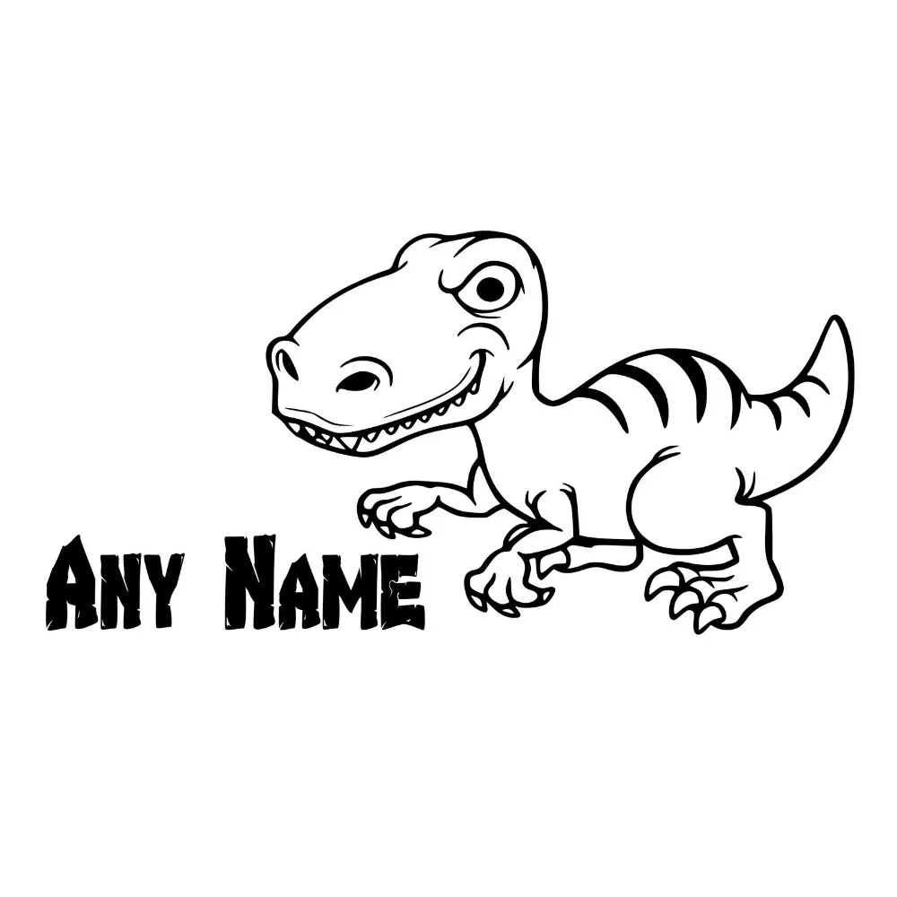 Personalised Dinosaur Vinyl wall sticker Any Name Bedroom Kids Art Decal Gift 60cmx120cm