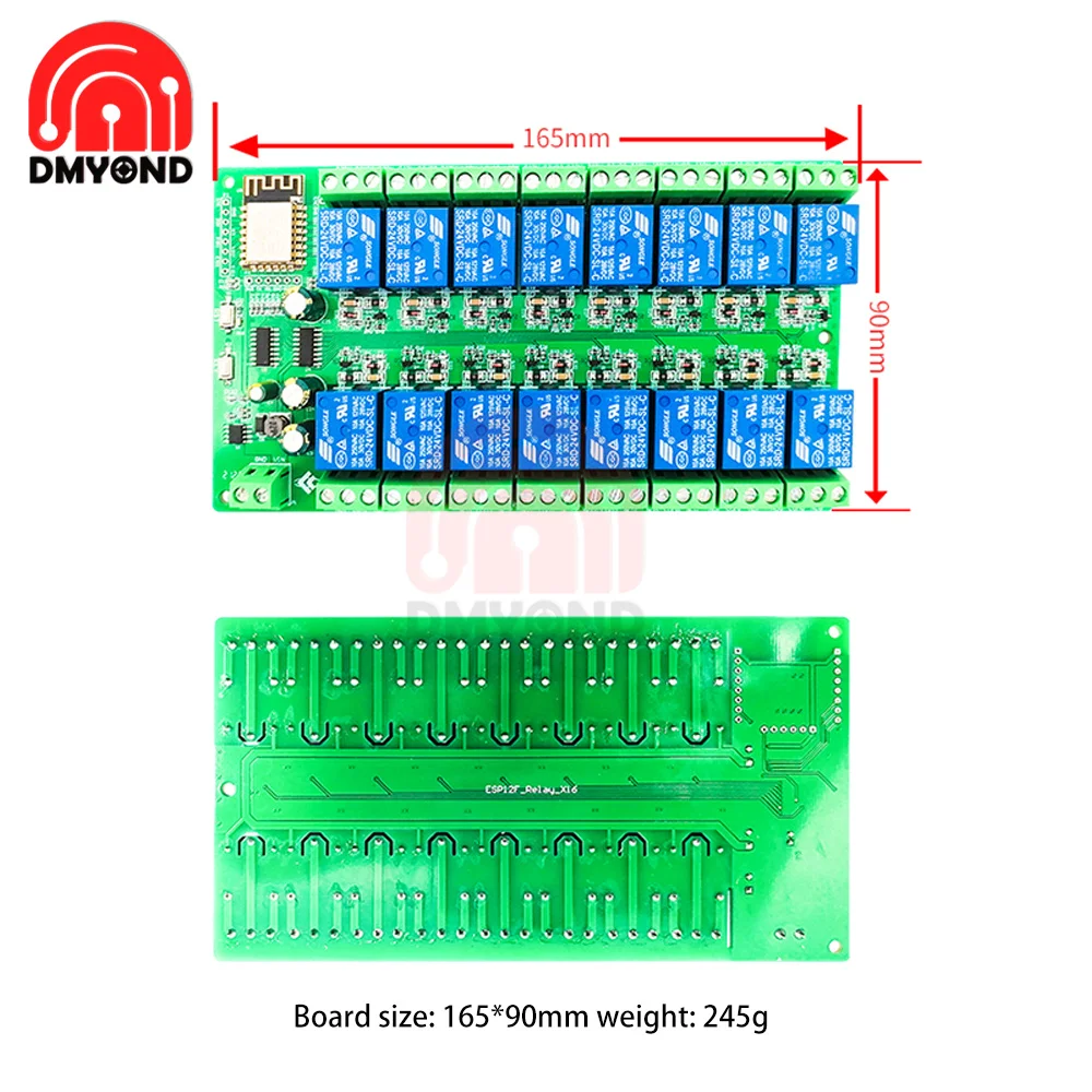 5V/12V/24V DC12V ESP8266 WIFI Relay 16 Channel Relay Module Home Use Powey Supply Electrical Tools