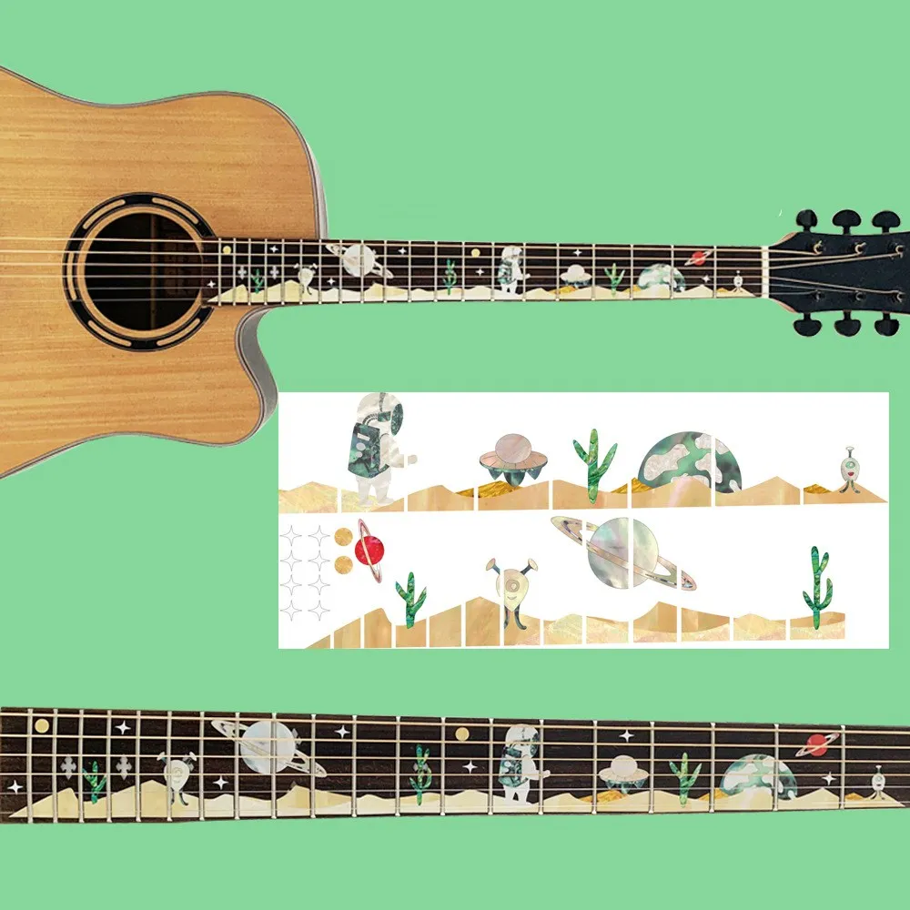 Animals Cartoon Guitar Fretboard Decals Inlay Sticker Guitar Neck Headstock Guitar Bass Ukulele Thin Sticker Accessories