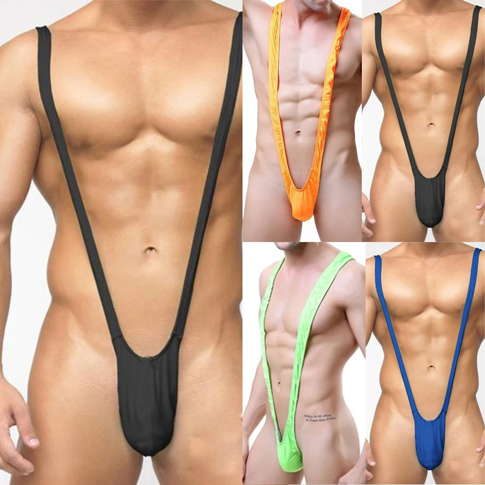 Men Beach Swimming Swimwear Thong Suspender Underwear Bodysuit Fashion Quick Dry Penis Pouch Thong Mens