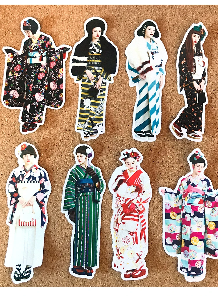 Vintage stickers European retro ladies personality fashion dress design DIY scrapbooking album happy planner decorative stickers