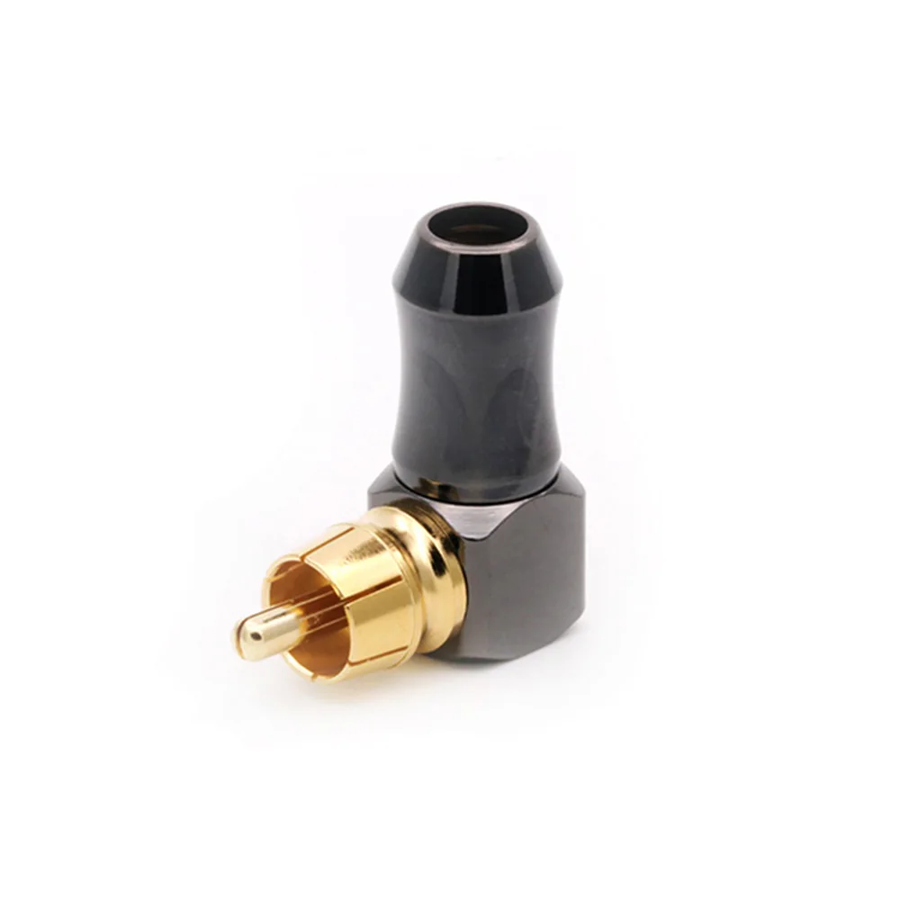 10pcs/lot RCA Male Plug Gold Plated Straight / Right Angle RCA Connector Audio Speaker Cable Plug Adapter Wholesales